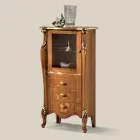 Vitrína do obývacího pokoje s 1 skleněnými dvířky a 3 zásuvkami Made in Italy - London Viadurini