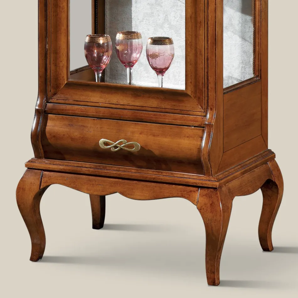 Luxusní vitrína do obývacího pokoje z klasického ořechového dřeva Made in Italy - Hastings Viadurini