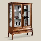 Luxusní vitrína do obývacího pokoje z klasického ořechového dřeva Made in Italy - Hastings Viadurini