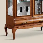 Luxusní vitrína do obývacího pokoje z klasického ořechového dřeva Made in Italy - Hastings Viadurini