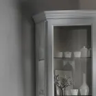 Rohová vitrína s 1 dvířky a 2 skleněnými policemi Made in Italy - Denka Viadurini