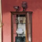 Vitrína s 1 zásuvkou, 1 dvířky a skleněnými policemi Made in Italy - Anansi Viadurini