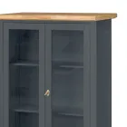 Dřevěná vitrína s 1 zásuvkou, 2 dvířky a 2 policemi Made in Italy - Nanna Viadurini