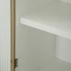 Dřevěná vitrína s horními a zaoblenými vložkami se 2 dvířky a 2 zásuvkami - Rachel Viadurini