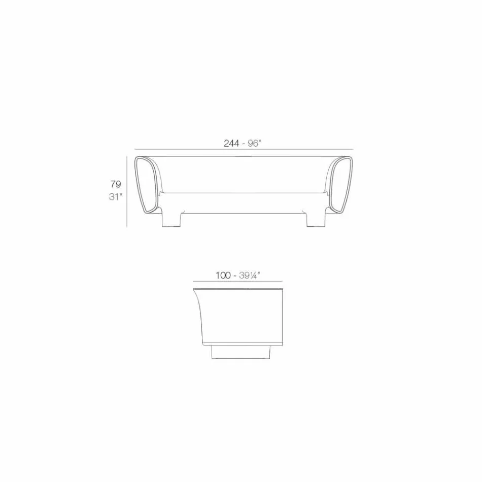 Vondom Bum Bum moderní design černá lakovaná zahradní pohovka Viadurini