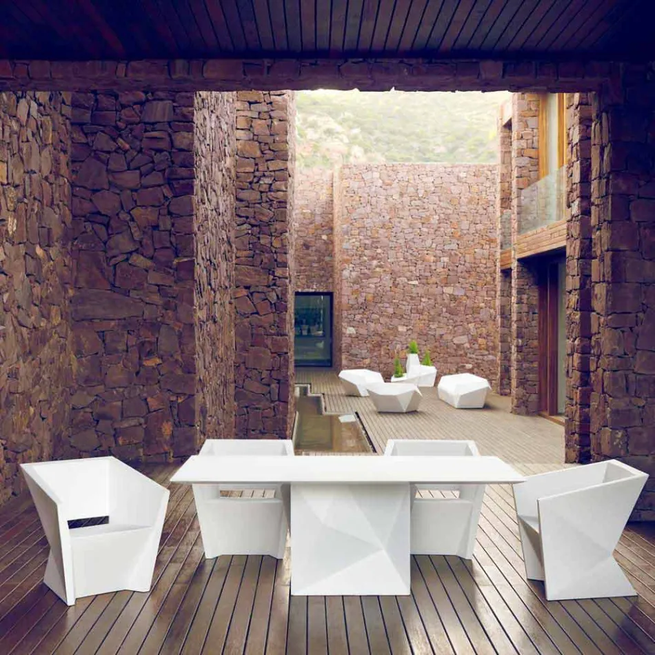 Vondom Faz bílé lakované zahradní křeslo s moderním designem Viadurini