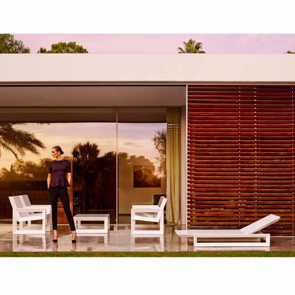 Vondom Frame design zahradní postel v bílém polyetylenu Viadurini