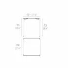 Vondom Quartz venkovní čtvercový stůl moderního designu Viadurini