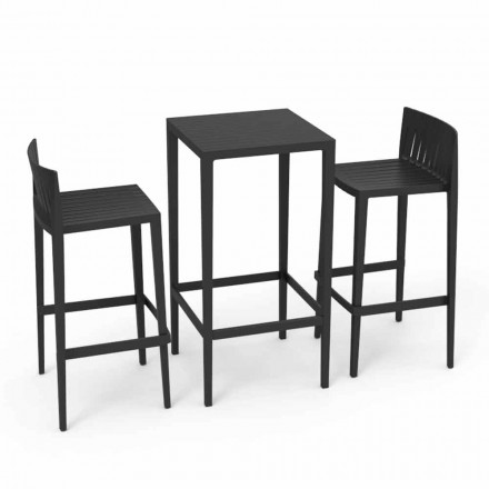 Vondom Spritz Sada zahradního stolu a dvě stoličky černého designu Viadurini