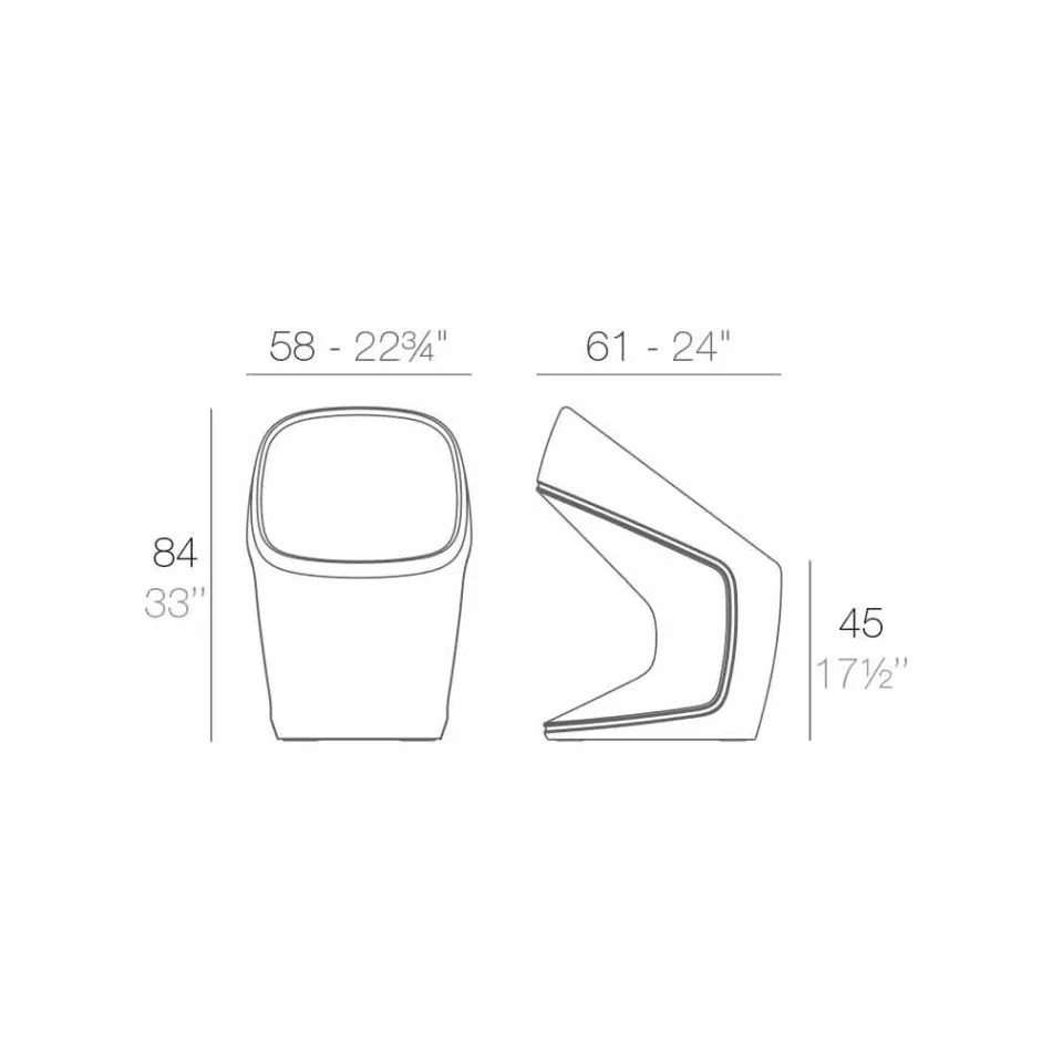 Zahradní židle Vondom Ufo v moderním bílém provedení Viadurini