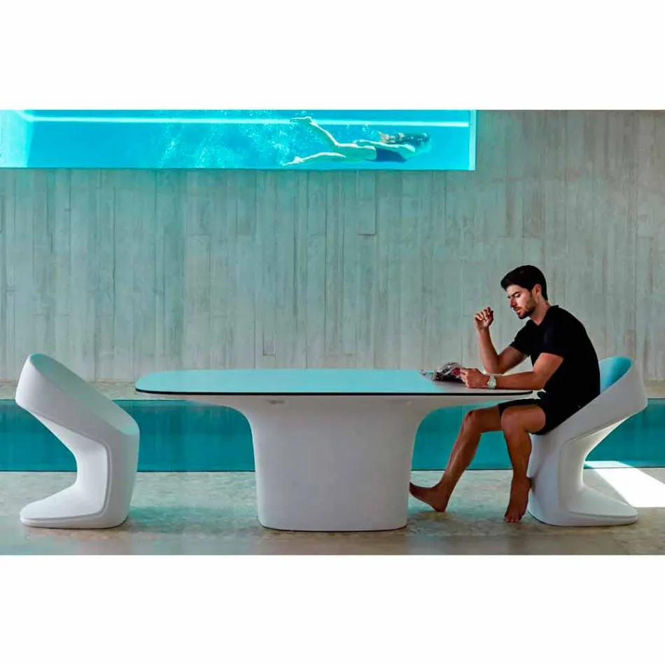 Vondom Ufo bílý design venkovní stůl L200xP100 cm Viadurini