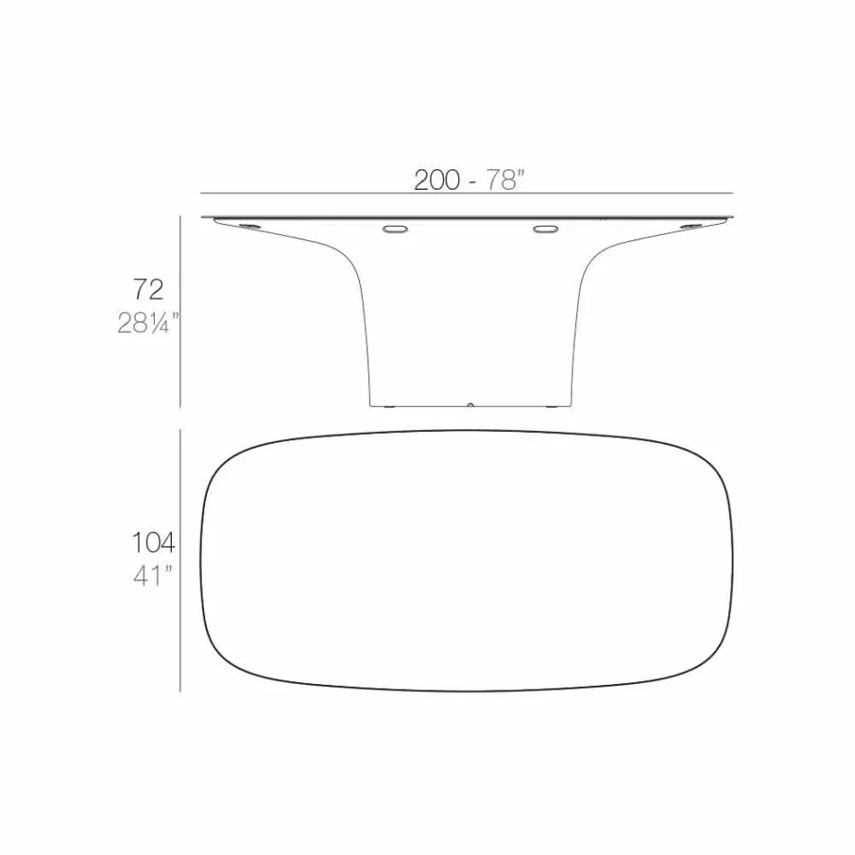 Vondom Ufo bílý design venkovní stůl L200xP100 cm Viadurini