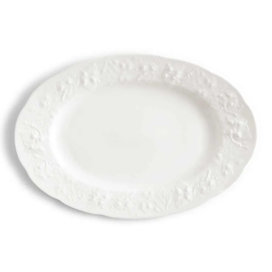 Velký turecký talíř a podnos v bílém porcelánovém zdobeném designu - Gimignano Viadurini